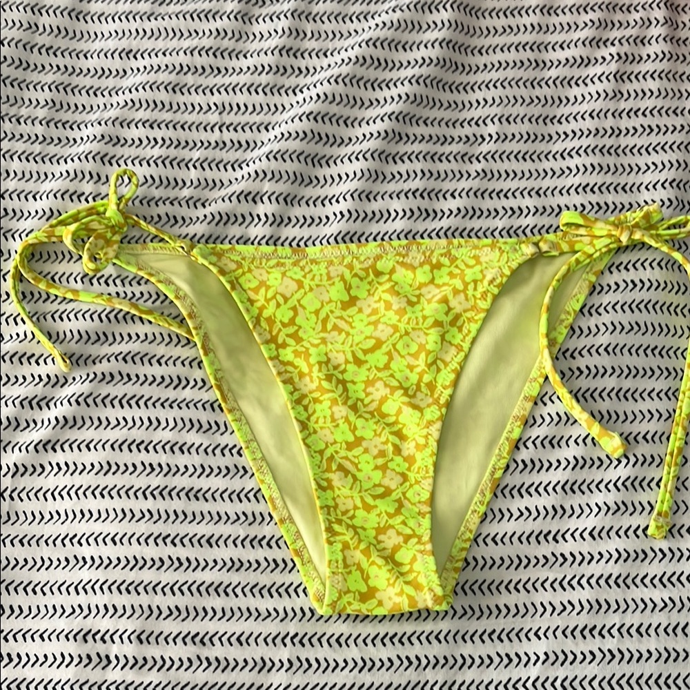 Aerie Cheeky Floral Yellow Bikini Bottom